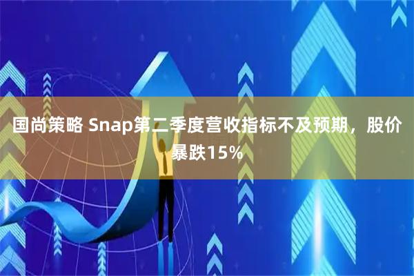 国尚策略 Snap第二季度营收指标不及预期，股价暴跌15%